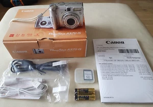 Canon PowerShot A570 IS 7.1MP Compact Digital Camera Silver Tested Boxed - Picture 1 of 21