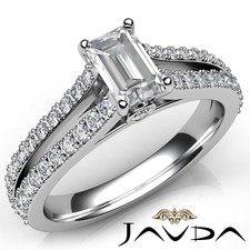 1.65ctw Prong Split Emerald Diamond Engagement Ring Band Gia H-Vvs2 White Gold