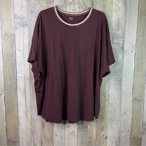Madewell Size 3X Brown Burnout Crewneck Short Sleeve T-Shirt - Imagen 1 de 5