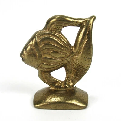 Messing Figur FISCH massiv 50er Jahre Brass Figurine Fish Bosse Ära 1950s 50s - Bild 1 von 4