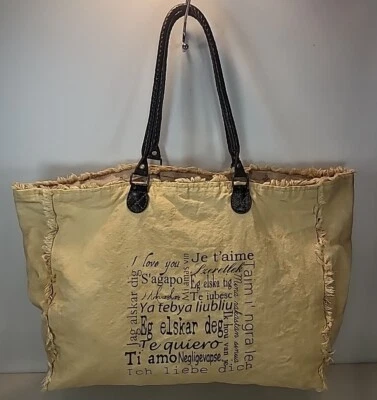 Vintage Addiction Recycled Canvas/Leather Tote Bag - Image 1 of 4