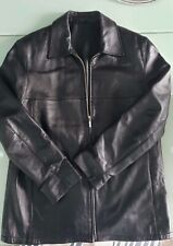  men's genuine  lamb leather jacket black size M, like new.  Zipped 