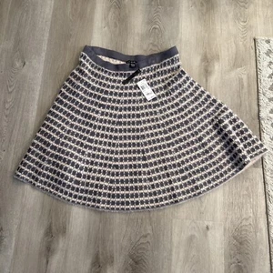 Women's Olivia Grace Jacquard Fit & Flare Skirt Grey Cream XL - Picture 1 of 8