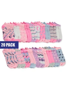 Pickle & Dot Girls' 20-Pack No-Show Socks - pink/multi, 6 - 8 - Picture 1 of 3