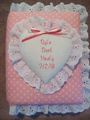 Álbum de fotos de bolsillo personalizado a lunares BABY GIRL BOY rosa azul  Foto 1 de 4