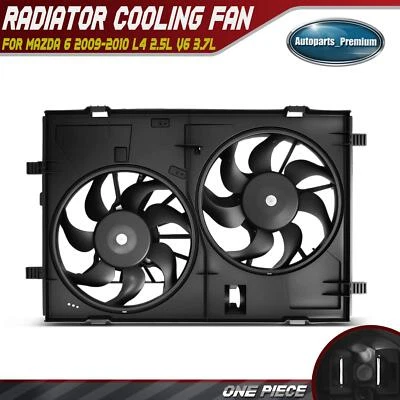 Conjunto de ventilador de refrigeración del radiador con cubierta para Mazda 6 2009-2010 L4 2,5 L V6 3,7 L Foto 1 de 4