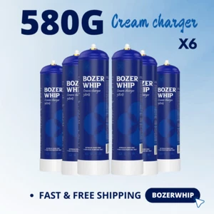 Whipped Cream Charger 580g X 6 Tanks Cannister Cylinder BozerWhip Pure Clean