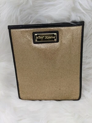 Betsey Johnson NWOT Gold Glitter iPad Or Tablet Slip Case Cover - Image 1 of 4