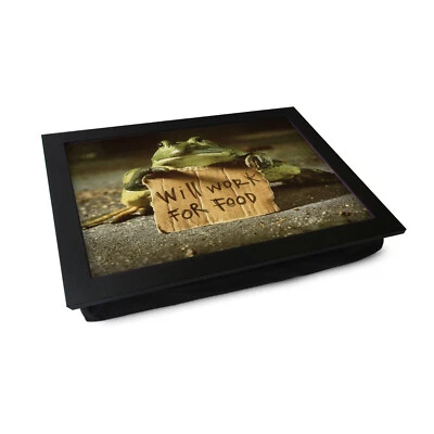 Frosch funktioniert für Essen Schoß Tablett mit Kissen, Knie Schreibtisch für Abendessen & Laptop PCs - Bild 1 von 4