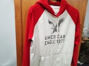 American Eagle Sweatshirt Men's L/G Sweatshirt/Red Front AE Logo tall - Picture 1 of 7