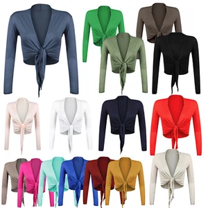 Glamexx 24 Damen Bolero Jäckchen Langarm Tops Schulterjacken Hochzeit Party - Bild 1 von 43