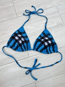 Burberry Brit Blue Nova Check Bikini Top Women's Size XL - Picture 1 of 6