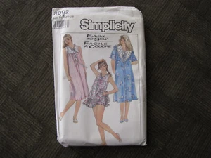 Sewing Pattern Simplicity 8092 UNCUT - MISSES' Baby Dolls Robe Nightgown PT-LG - Picture 1 of 3