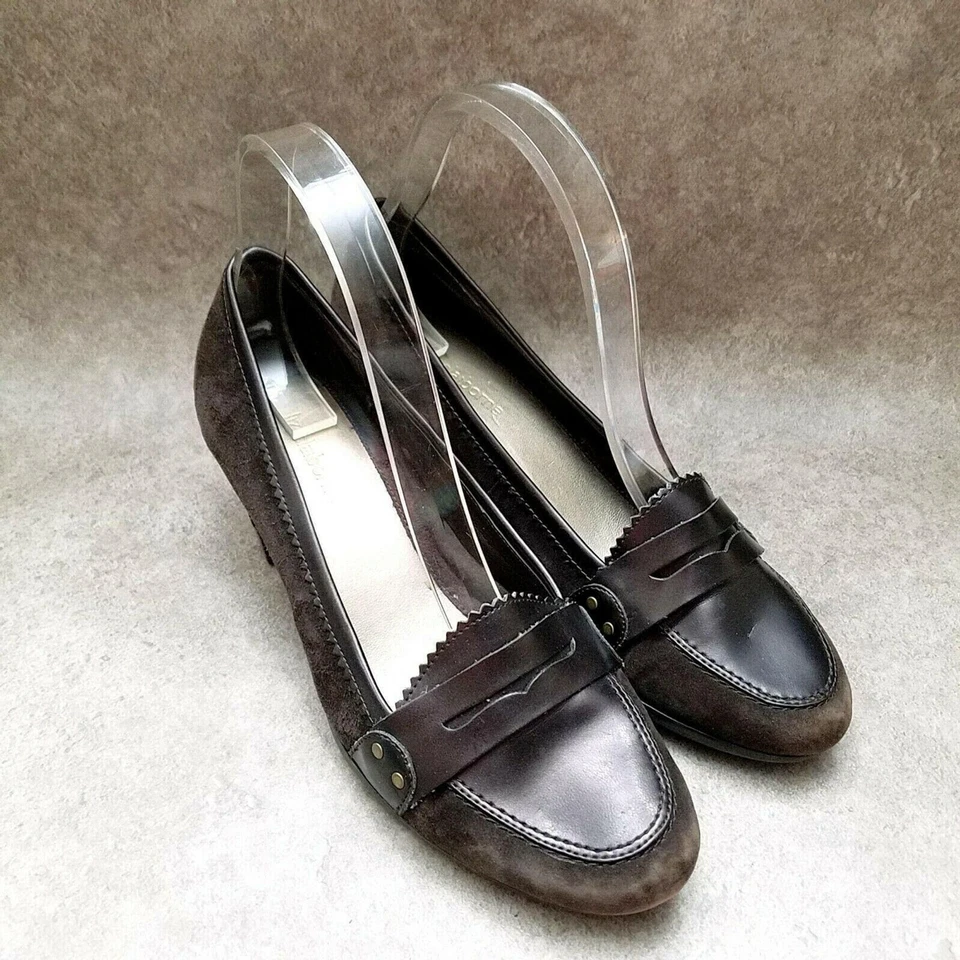 Zapatos de salón Liz Claiborne para mujer Clio talla 8,5 de cuero marrón sin cordones de 2,5" Foto 1 de 4