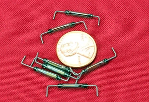 QTY (10) MICRO DRY-REED SWITCH SPST AXIAL PRE-FORMED LEADS-VARIOUS SIZE - Picture 1 of 2