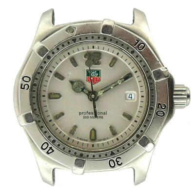 CABEZAL DE RELOJ TAG HEUER WK1312 PROF OFF ESFERA PLATEADA ACERO INOXIDABLE PARA REPARACIONES Foto 1 de 4