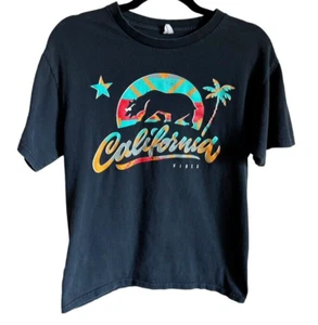 California Vibes Mens Short Sleeve TShirt Bear Soft Cotton Black SZ M VTG? - Picture 1 of 6