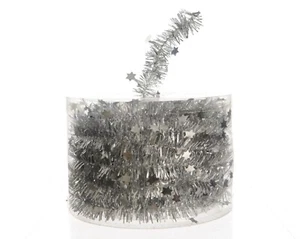 Ghirlanda Ghirlanda Stelle Natale Addobbi Albero Decorazione Tavolo Argento 7 m - Foto 1 di 1