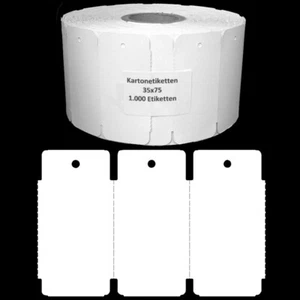 EE537= 1000 Endlosetiketten 35x75 blanko auf Rolle weiß Preisetiketten Etiketten - Bild 1 von 1