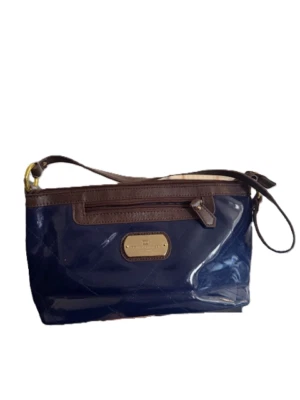NUEVO Bolso de Hombro Tommy Hilfiger Brillante Top Cremallera-Azul/Marrón $69 Foto 1 de 2