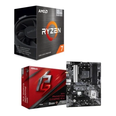 AMD Ryzen 7 5700G CPU + ASRock B550 Phantom Gaming 4 AC ATX Motherboard Combo - Image 1 of 4