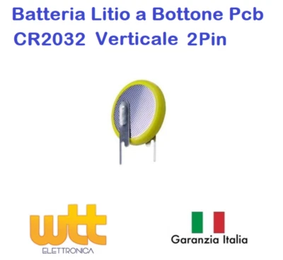 EXTRACELL Batteria al litio 3V CR2032 CR 2032 VERTICALE per circuito stampato a saldare