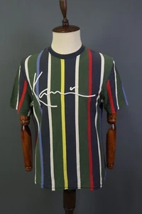 Karl Kani Multicolor Striped Summer Big Logo Short Sleeve T-Shirt Size S - Picture 1 of 19