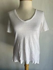 Camiseta Oficial Mujer BANANA REPUBLIC (2016) 100% Lino Cuello en V Talla Pequeña - Imagen 1 de 5