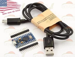 Pro Micro ATmega32U4 5V 16MHz Replaces ATmega328 Pro Mini w/ Cable - Picture 1 of 8