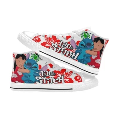 Zapatillas deportivas Lilo & Stitch personalizadas de lona alta zapatos para niños Foto 1 de 4