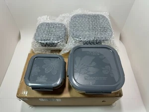 Lock&Lock LocknLock 4-Piece Small & Large Glass Squares w/ Locking Lids Grey - Picture 1 of 2