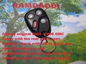 Mint! 100% OEM 04/06 GMC Envoy 15772899 Remote Key Fob Rear Glass #1 Memory - Picture 1 of 6