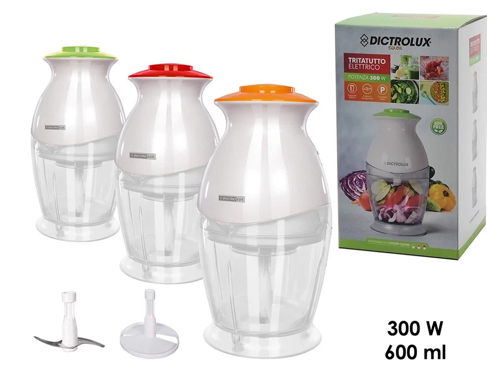 frullatore elettrico tritatutto da cucina trita tutto mini robot da cucina 600ml - Immagine 1 di 4