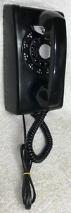 1960s WESTERN ELECTRIC A/B 554 BLACK Rotary Wall Phone w GRAYBAR Adj Vol HandSet - Picture 1 of 8