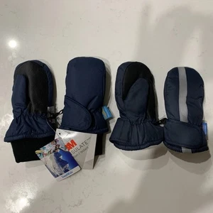 Lot Of 2 Toddlers Mittens Gloves 1 is Simplikids 1 Is Warmax Brand Color Navy - Picture 1 of 6