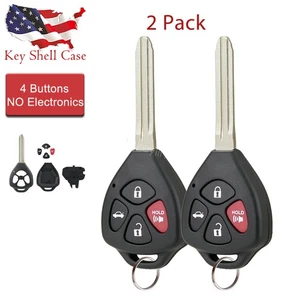 2 Replacement For 08 2009 2010 Toyota Corolla Keyless Key Fob Remote Shell Case - Foto 1 di 7