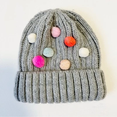 H&M pom pom gris gorro acanalado talla 3-4 Y Foto 1 de 4