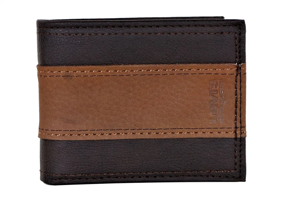 Levi's Mens RFID Blocking Extra Capacity Traveler Wallet Brown