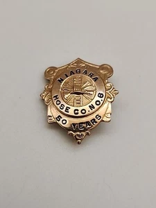 Niagara New York Hose Co.6 Fire Dept 50 Years Service Pin Back 10 Karat Gf - Picture 1 of 6