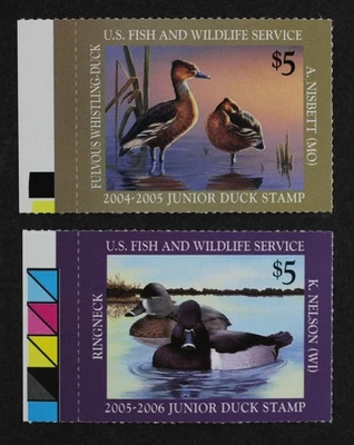 CKStamps: US Junior Duck Stamps Collection Scott#JDS12 JDS13 Mint NH OG - Image 1 of 2