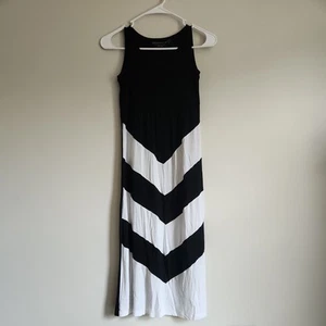 Design History Girls Kids Dress Black White Stripes Long Summer Size L - Picture 1 of 4