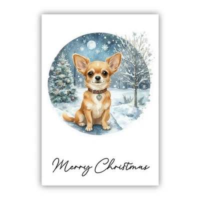 Chihuahua Dog Christmas Card. Dog Lovers Card From the Dog to Mum, Dad, Groomer - Image 1 of 4