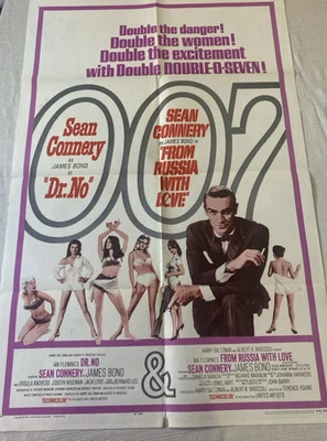 DR. NO / FROM RUSSIA WITH LOVE ~ 1965 Original Poster ~ Folded ~ Great ~ 27x 41 - Image 1 of 4