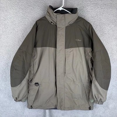 Vintage LL Bean Outdoors Jacket Mens XL Gray Black Coat Stored Hood ORF15 - Image 1 of 4