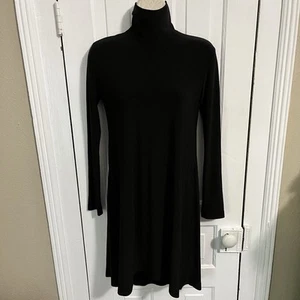 Norma Kamali Mock Neck Long Sleeve Mini Dress Black XS - Picture 1 of 6