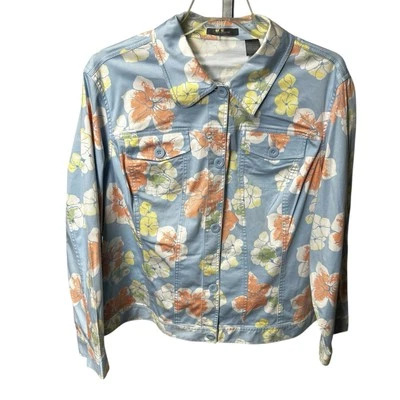 Chaqueta Liz Claiborne Mujer Talla 3X Botón Delantero Estampado Floral Foto 1 de 4