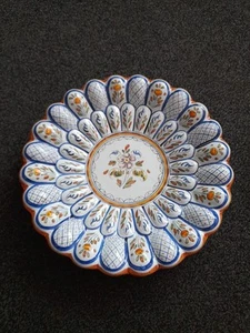Large Talavera Spanish Scalloped Edge Wall Plate ( 12 Inches ) - Picture 1 of 5