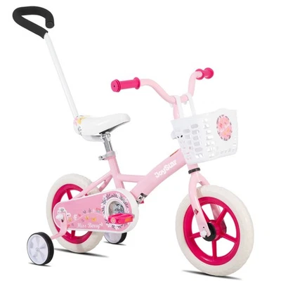 JOYSTAR 1-4 años niños niños niños pequeños bicicleta ruedas de entrenamiento desmontables mango de empuje para padres Foto 1 de 4