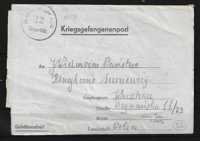 Kriegsgefangenenpost Oflag VII A nach Warschau #1105669 - Bild 1 von 2