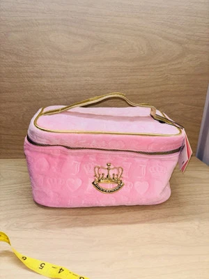 Bolso de Cosméticos Juicy Couture Rosa Terciopelo Tacto Monograma Con Compartimentos Foto 1 de 4